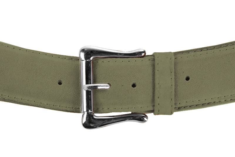 Custom-made khaki green luxurious elegant belt.